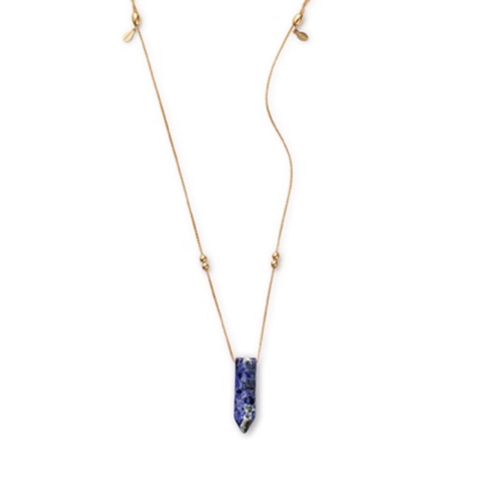 Alex and Ani Sodalite adjustable necklace Gold
